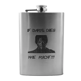 8oz If Daryl Dies We Riot Stainless Steel Flask