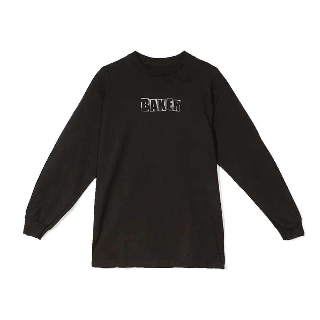 BAKER BRAND LOGO L/S TEE BLACK STREAK