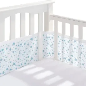 Breathable Baby Mesh Liner - 4 Sided (Twinkle Stars Blue)