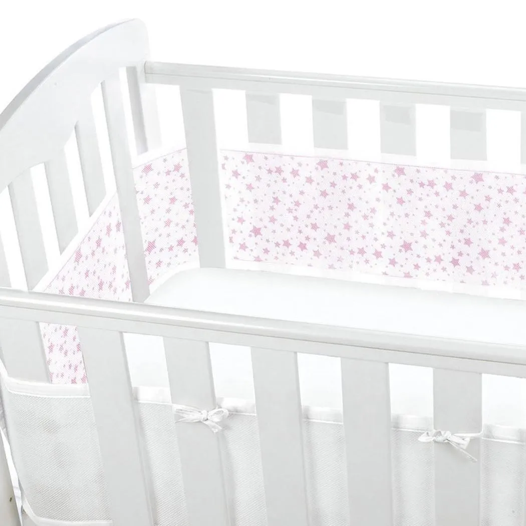 Breathable Baby Mesh Liner - 4 Sided (Twinkle Stars Pink)