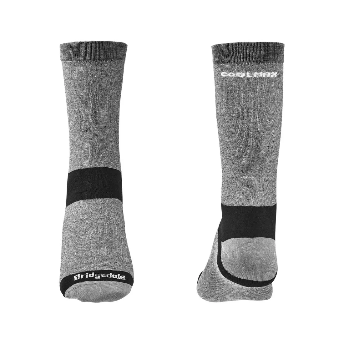 Bridgedale Coolmax Liner Socks 2 Pairs Grey Size 6-8.5