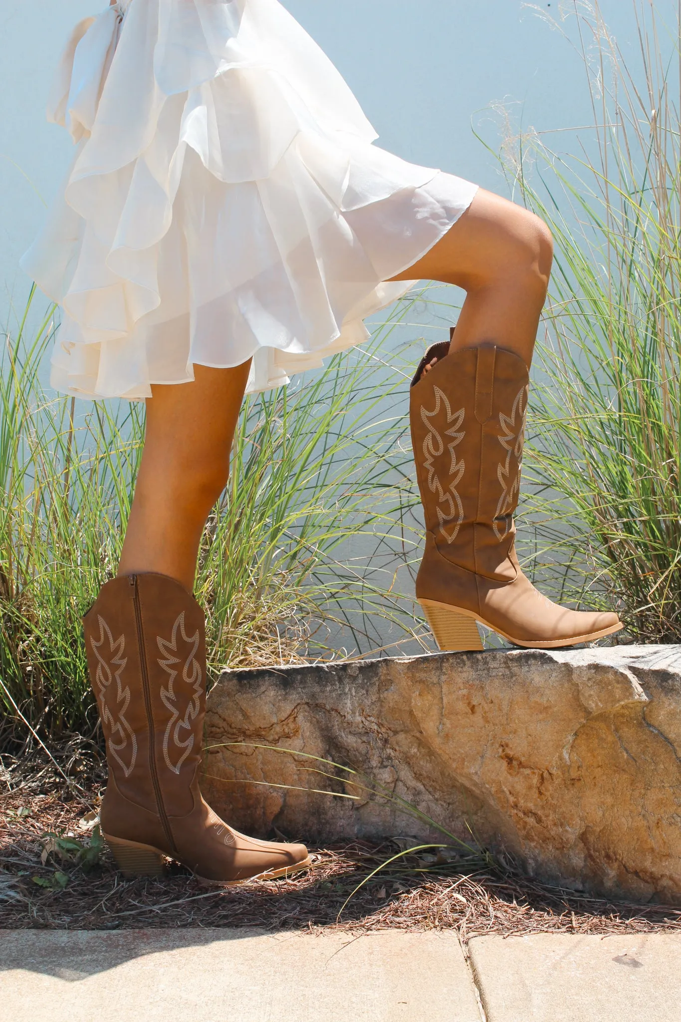 Brown Suede Cowgirl Boots