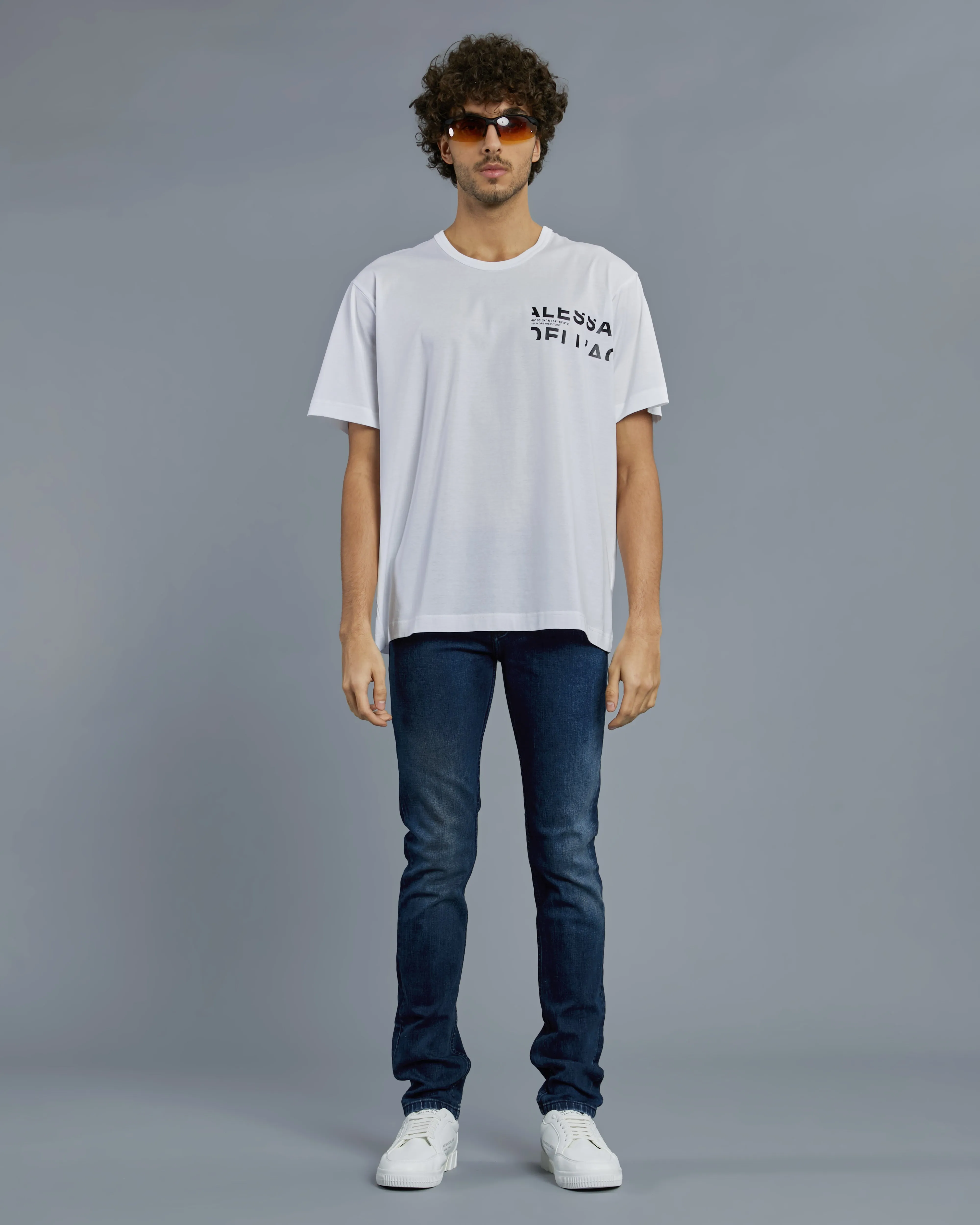 Contrasting Brand Print T-Shirt