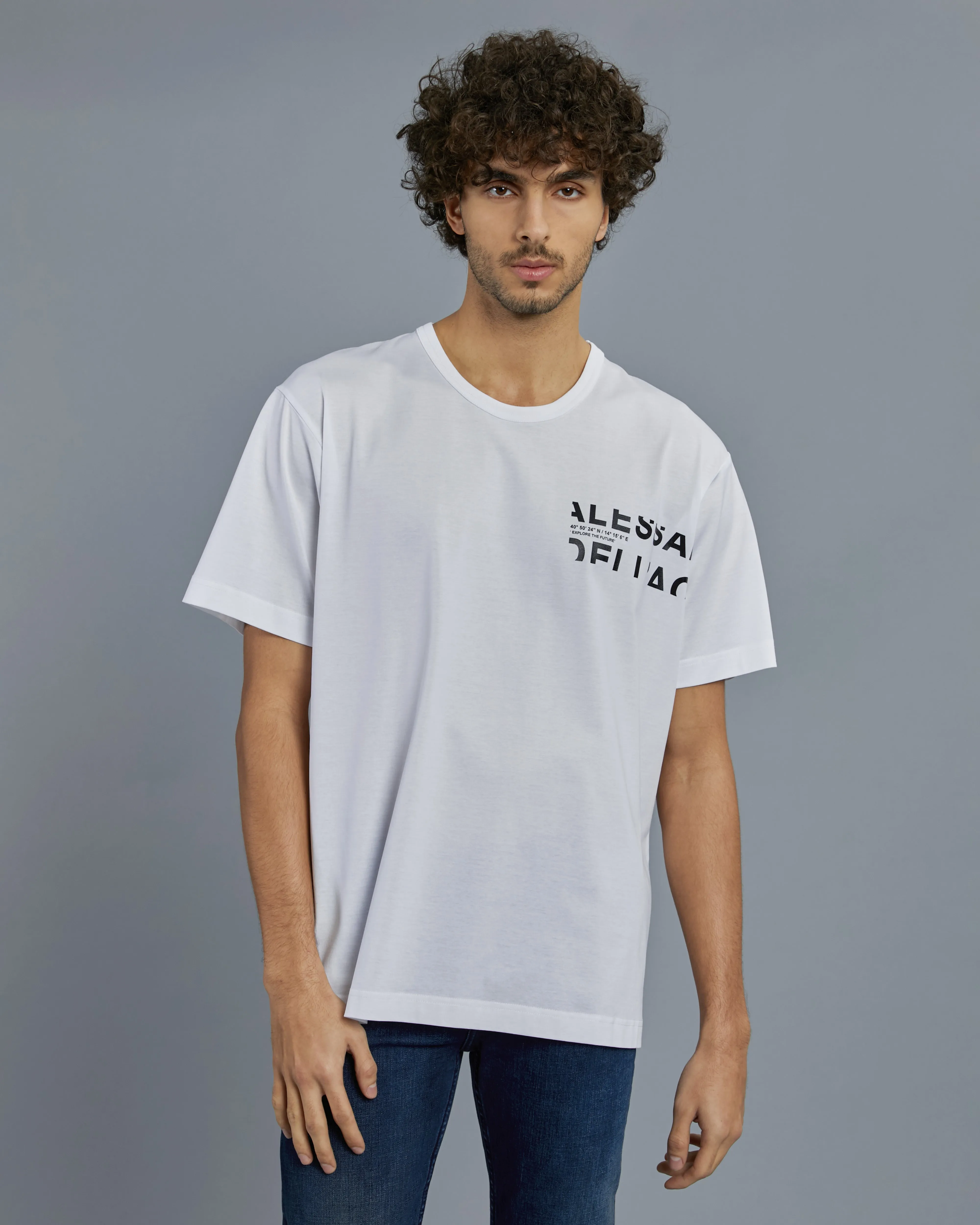 Contrasting Brand Print T-Shirt