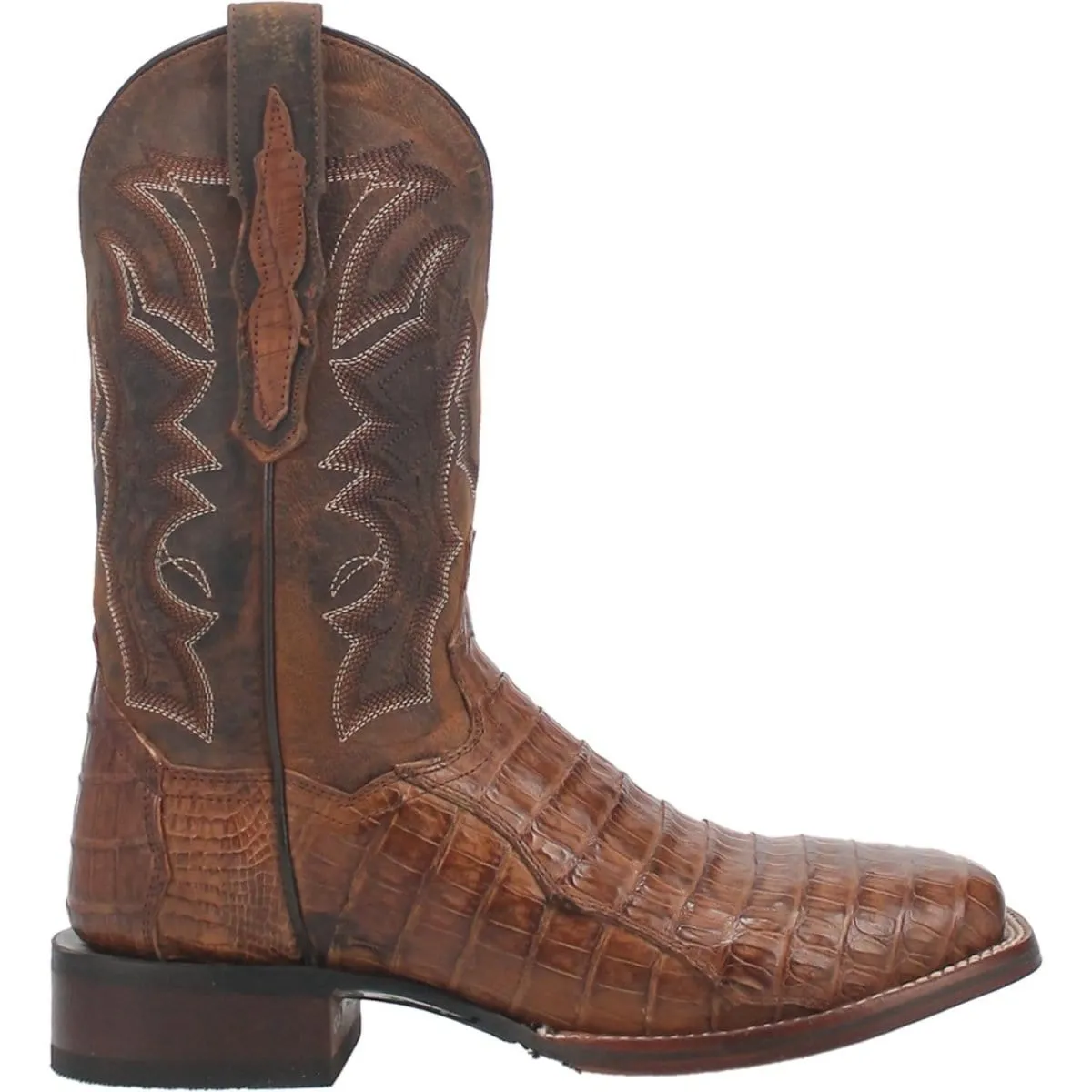 Dan Post Men's Kingsly Genuine Caiman Belly Square Toe Boots - Bay Apache