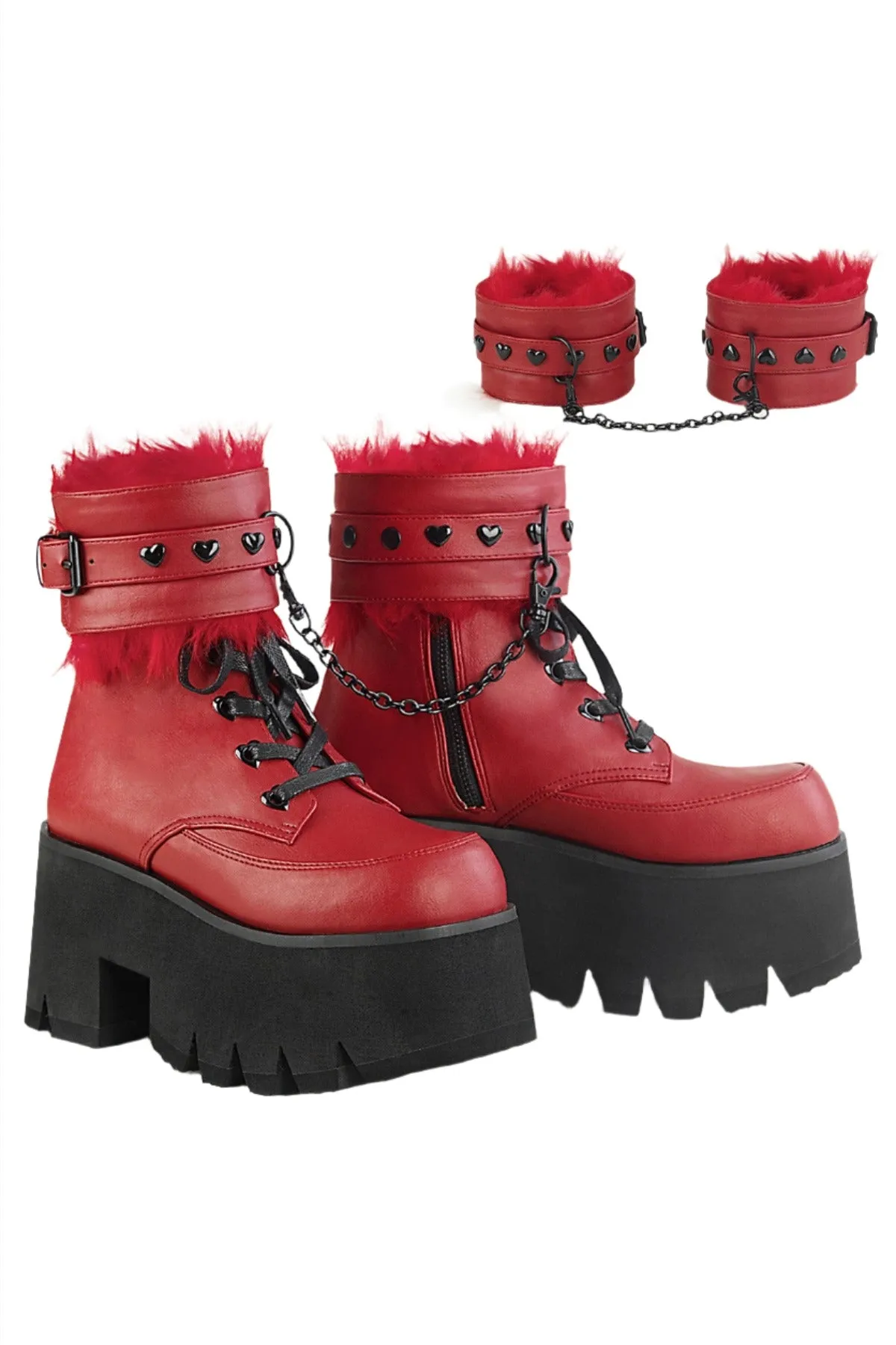 DemoniaCult ASHES 57 Boots Red