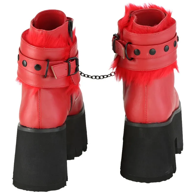 DemoniaCult ASHES 57 Boots Red