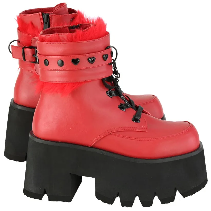 DemoniaCult ASHES 57 Boots Red