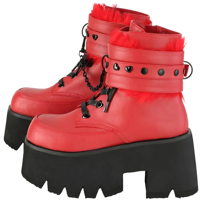 DemoniaCult ASHES 57 Boots Red