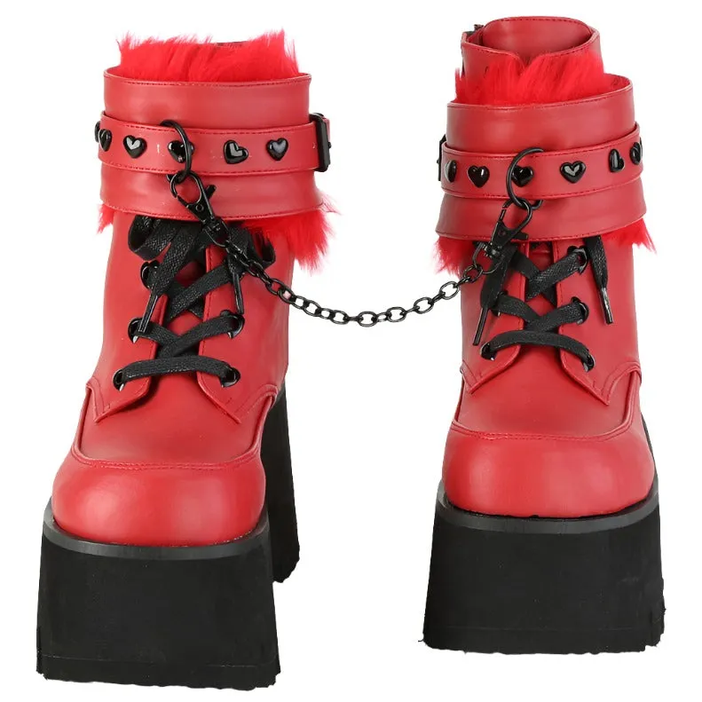 DemoniaCult ASHES 57 Boots Red