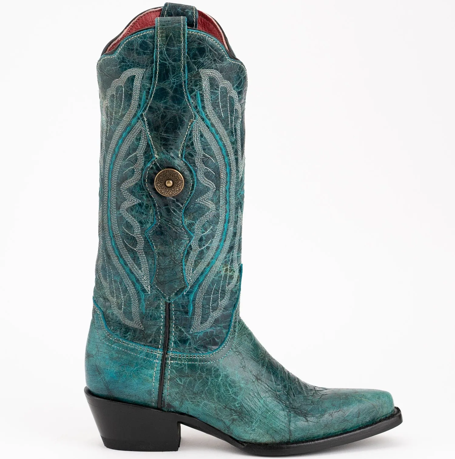 Ferrini Women's Twilight Snip Toe Boots Handcrafted - Teal  8106143