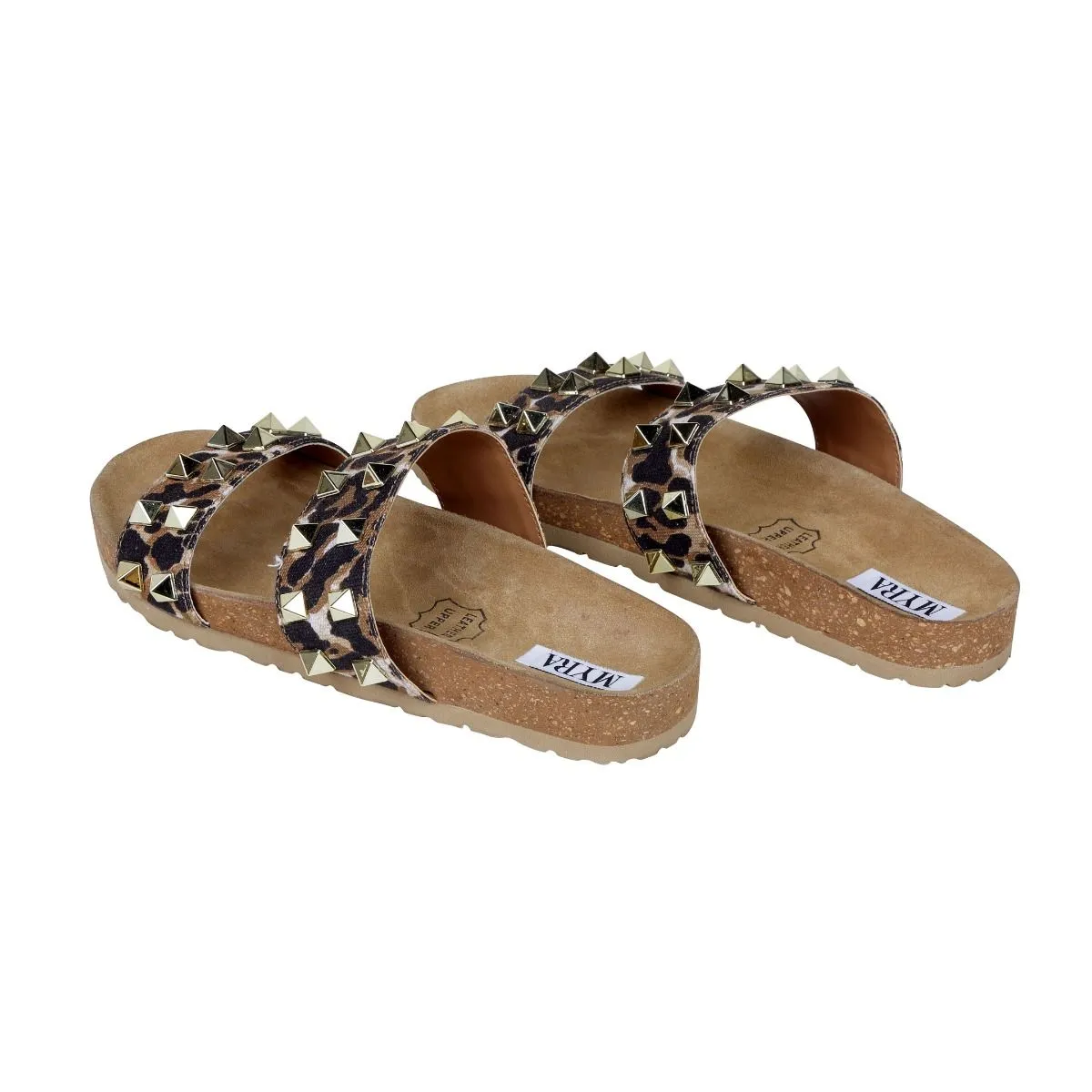 Leopard Studded Sandals by Myra Bag