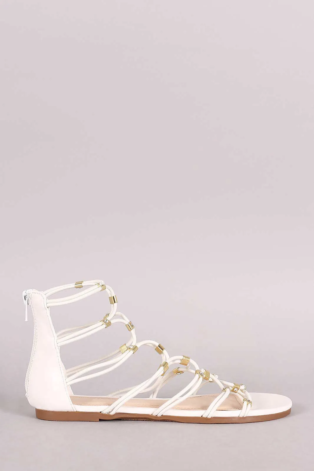 Loryn - Strappy Leather Flat Sandal