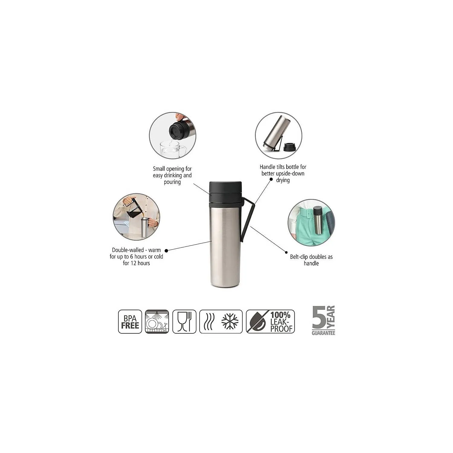 Make & Take Insulated Flask 0.5L - Dark Grey