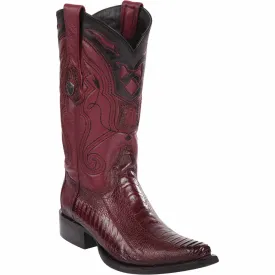 Men's Wild West Ostrich Leg Skin Snip Toe Boot 2940543