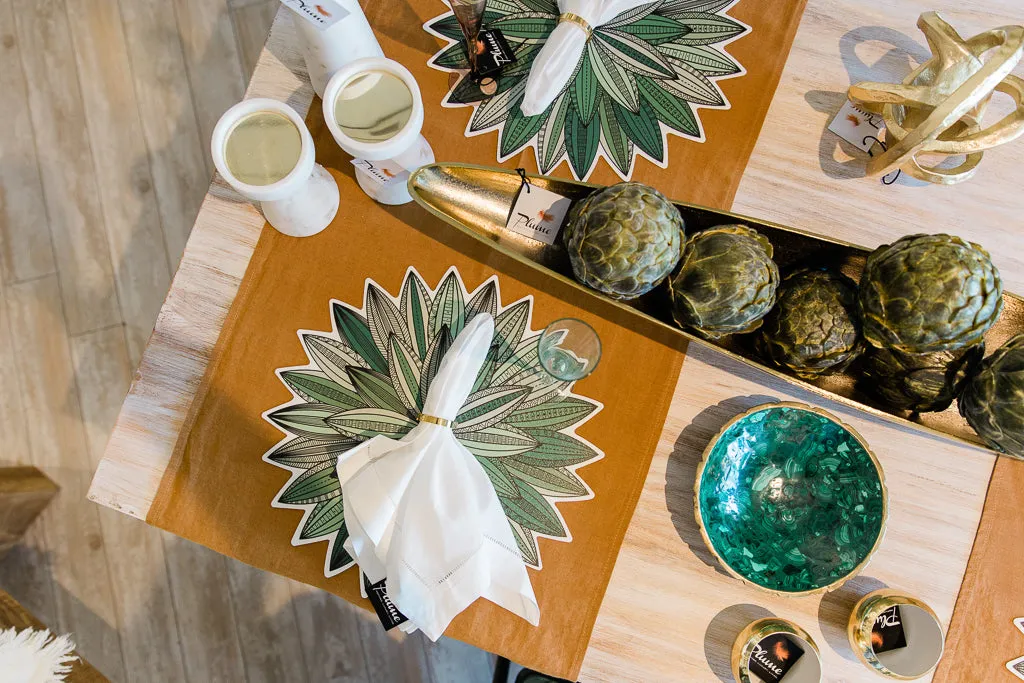 Palm Leaf Placemat-Set of 4 (SKU:70AC01W) 75% OFF SALE