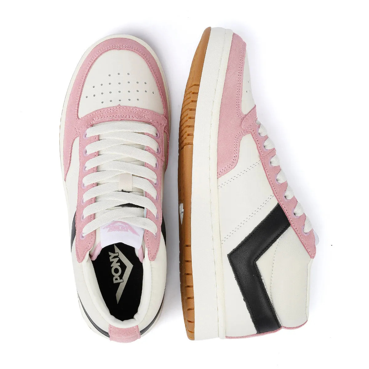 Pony #1 Low Pink/White Trainers