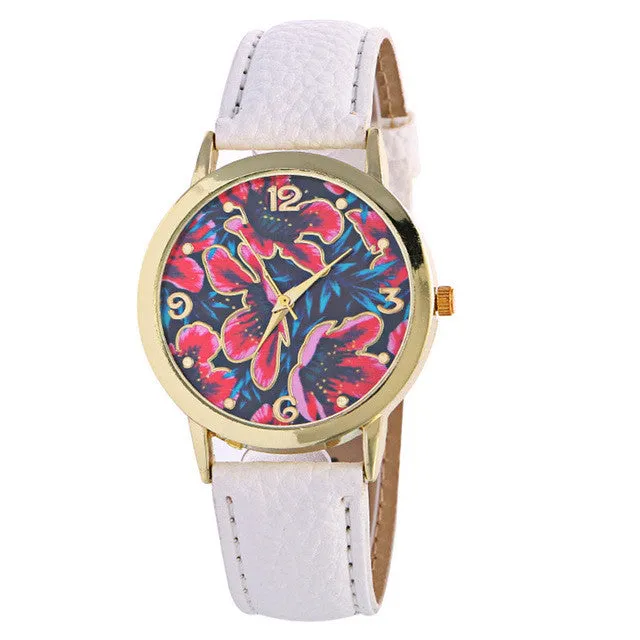 Quartz Watch Clock Leather Brand