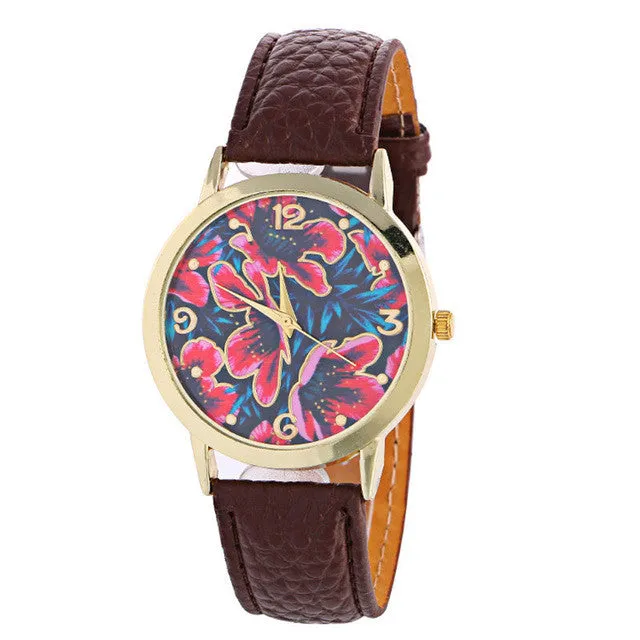 Quartz Watch Clock Leather Brand