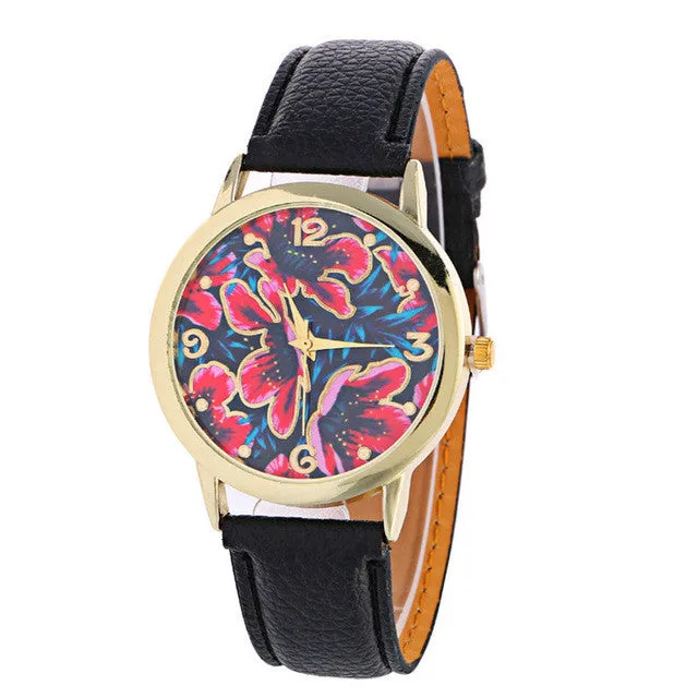 Quartz Watch Clock Leather Brand