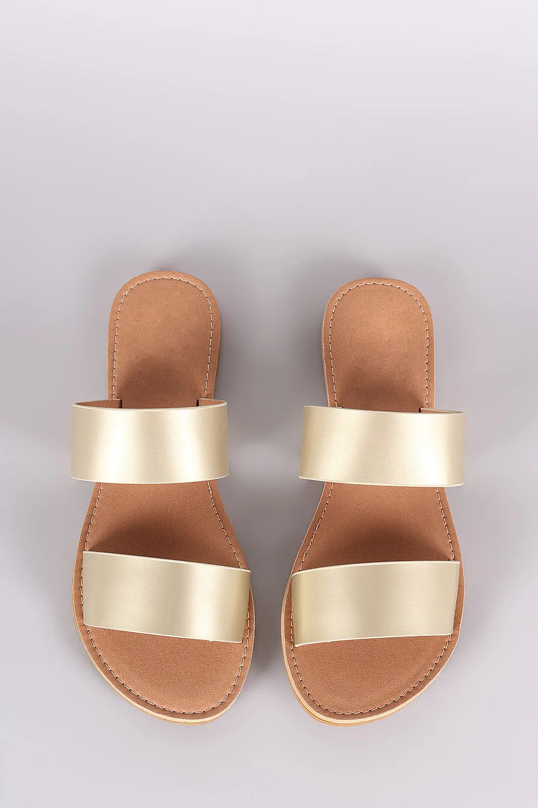 Qupid Double Band Slide Sandal