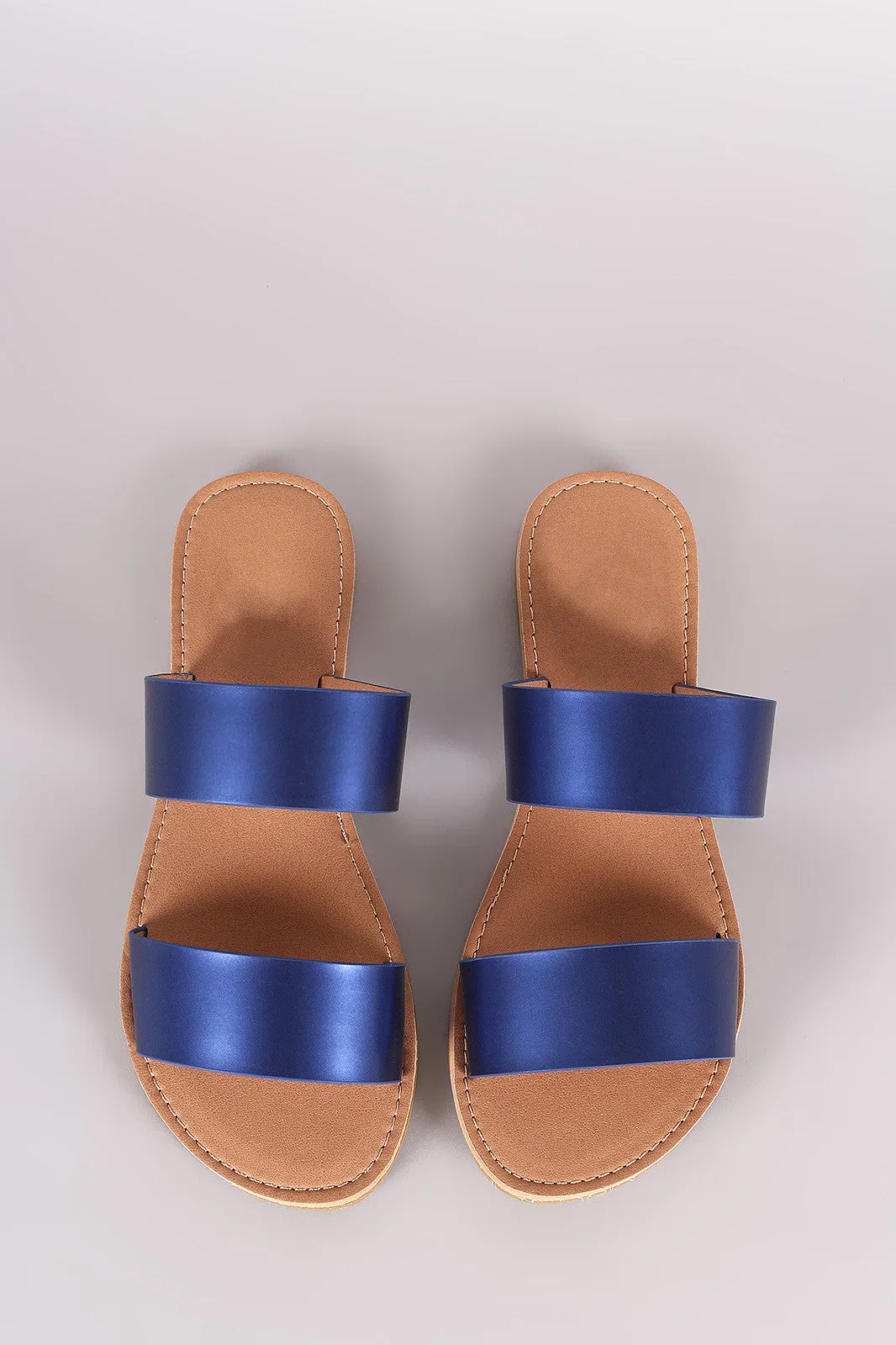 Qupid Double Band Slide Sandal