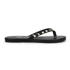 Rivington Stud Flip Flop in Black