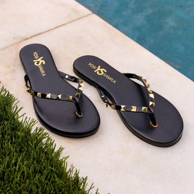 Rivington Stud Flip Flop in Black