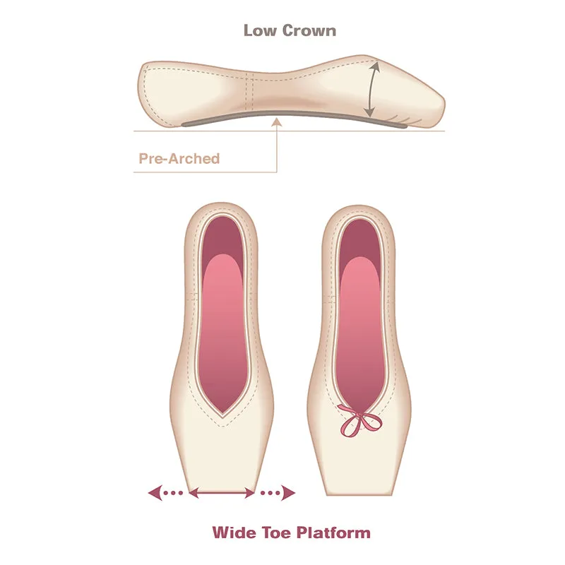 Russian Pointe Rubin V-Cut Pointe Shoes - Flexible Soft Shank