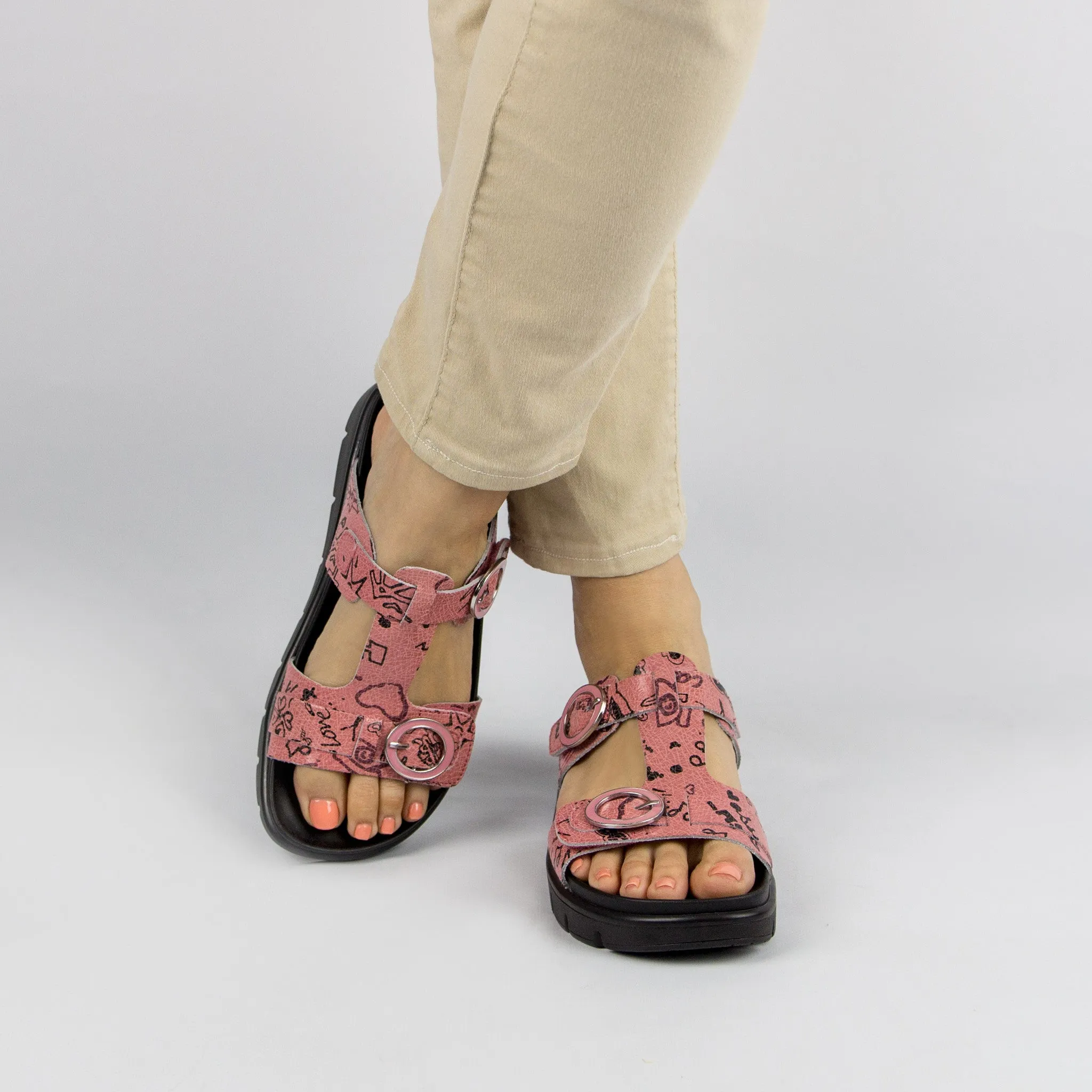 Vita Red Scribble Sandal