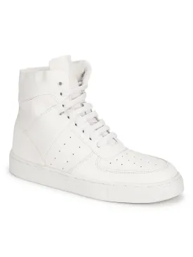 White PU Perforrated Ankle Length Sneakers (TC-ST-1023-WHTPU)