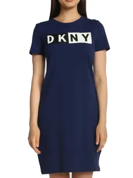 Women's Brand Logo Printed Dress,Navy